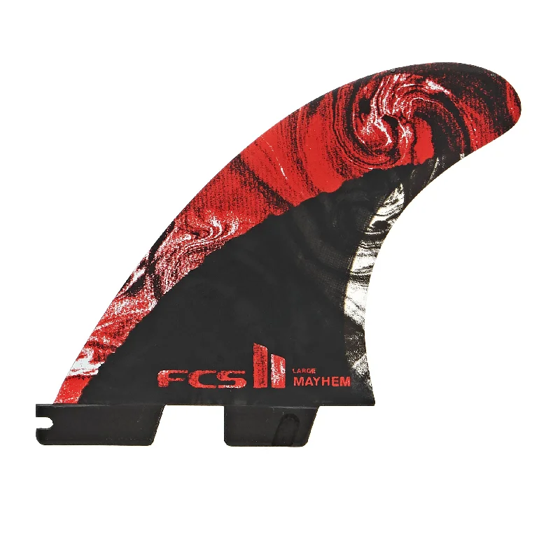 footstraps for easier foot adjustments-FCS II MB PC Carbon Large Tri Fins - Red