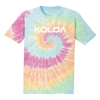 Pastel Rainbow Tie-Dye / White logo