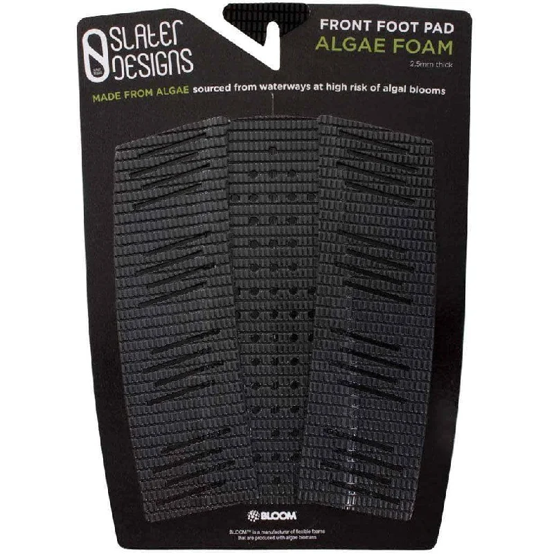 surf pads with a textured surface for more grip-Slater Designs Front Foot Surfboard Traction Pad Grip - Algae Foam Black/Grey