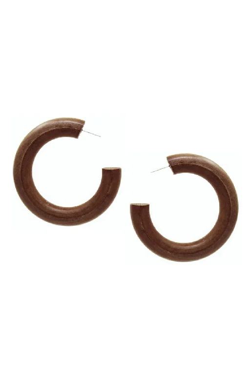 Natural Wood Hoop Earrings