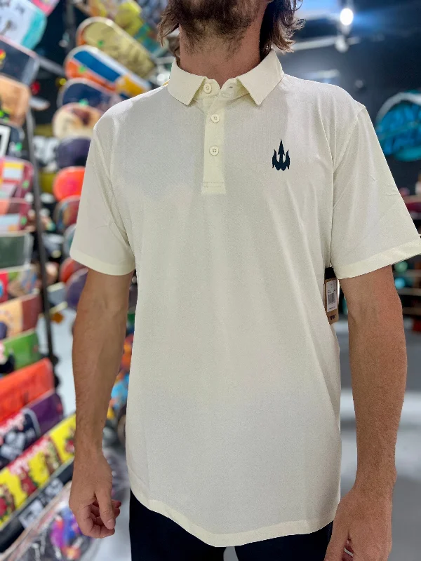 surfboards with minimal drag-WBZ Trident S/S Polo Shirt - Natural