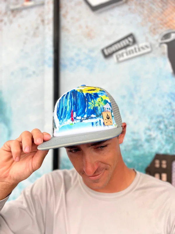 performance surfboards for tricks-WBZ Big Wave Trucker Hat - Grey