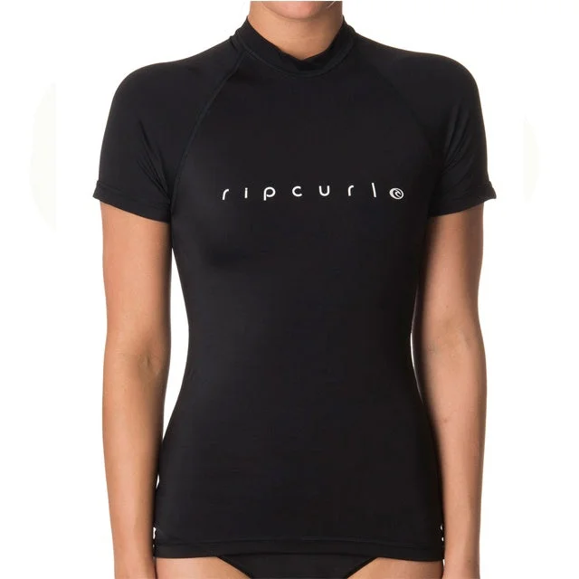 RIP CURL WMNS SUNNY RAYS RELAXED S/SL UV RASH TEE UV50+ Black