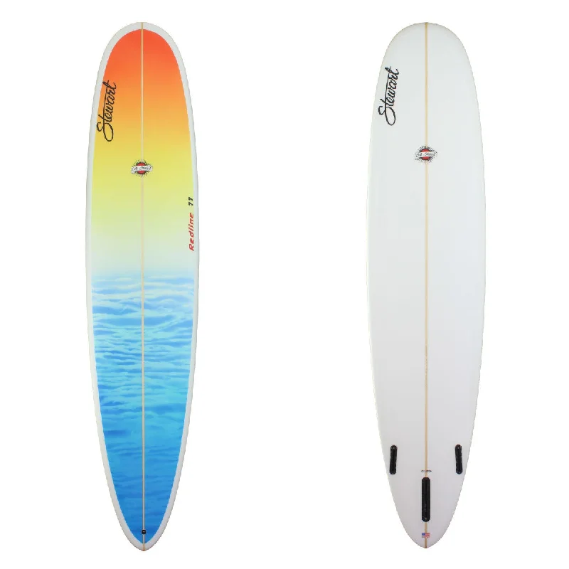 surfboards for better foot control-Stewart 9'0" Redline 11 Poly Blue Fire