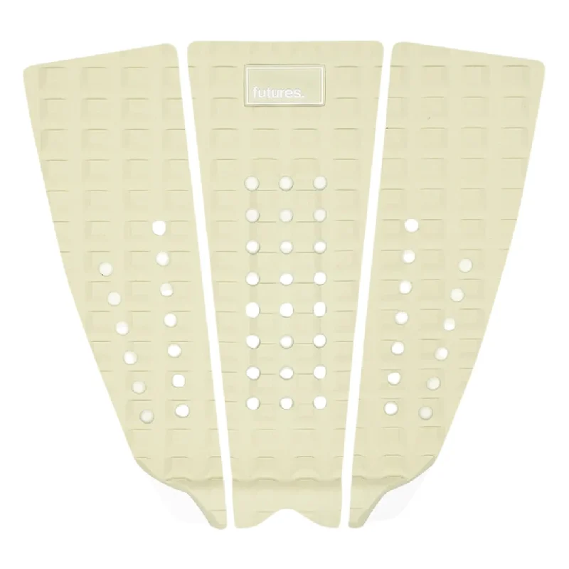 easy-to-clean surf pads for low maintenance-Futures Brewster Narrow Traction Surfboard Tail Pad - Cream