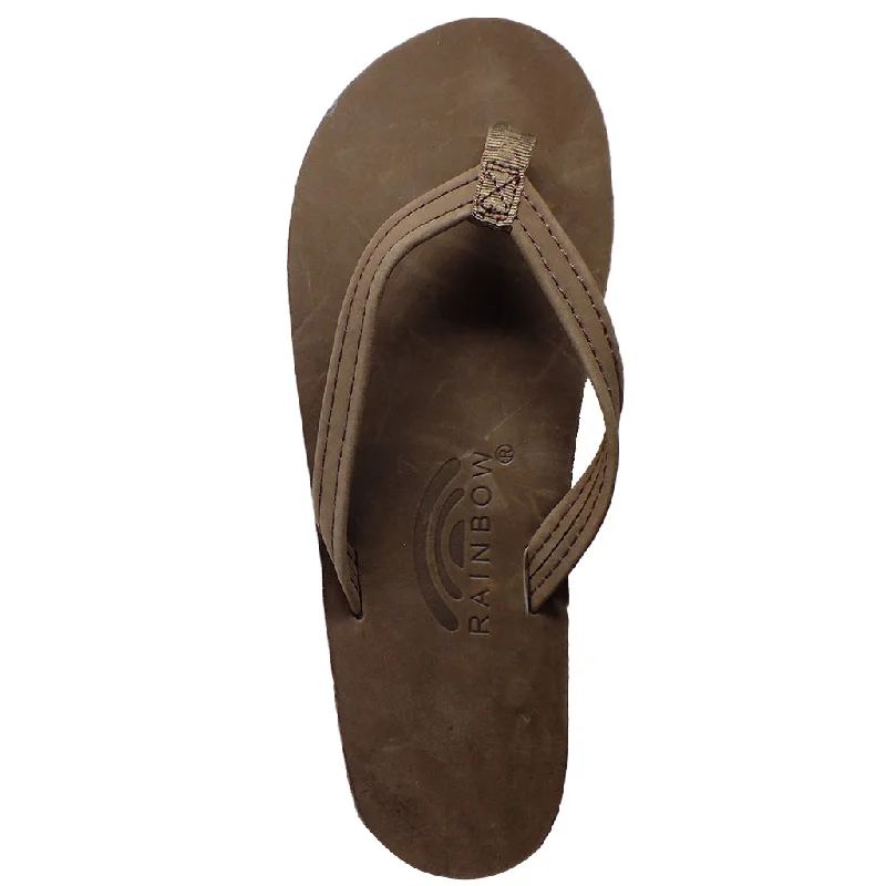 Rainbow Sandals Womens Premier/Classic Leather Single Layer With Arch Narrow Strap - Expresso