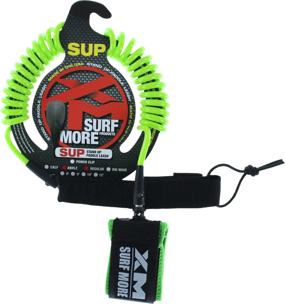 XM SUP Coiled Regular Ankle Leash 10' Green