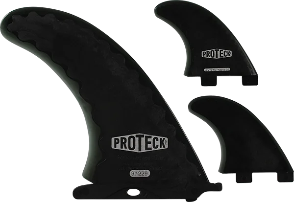 surfboard footstraps for advanced surfers-Proteck Perform Ffs Combo 9.0+4.0 Black Surfboard FIN