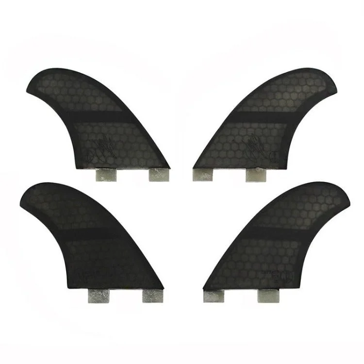 footstraps for responsive wave handling-Jeff McCallum Quad Black Fins (Twin Tab)