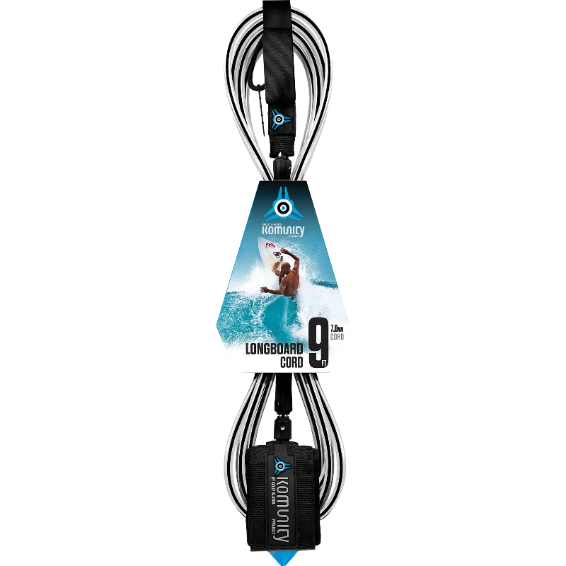 Komunity Project 9' Longboard Ankle Surfboard Leash 7mm -  Black