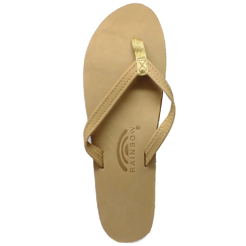 Rainbow Sandals Womens Premier/Classic Leather Single Layer With Arch Narrow Strap - Sierra Brown Rainbow Stripe