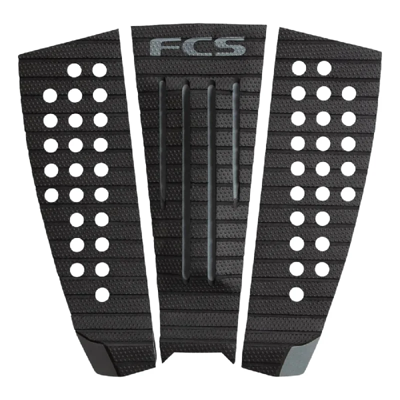 comfortable surf pads for long paddles-FCS Julian Wilson Tread-Lite 3 Piece Surfboard Tail Pad - Black/Charcoal