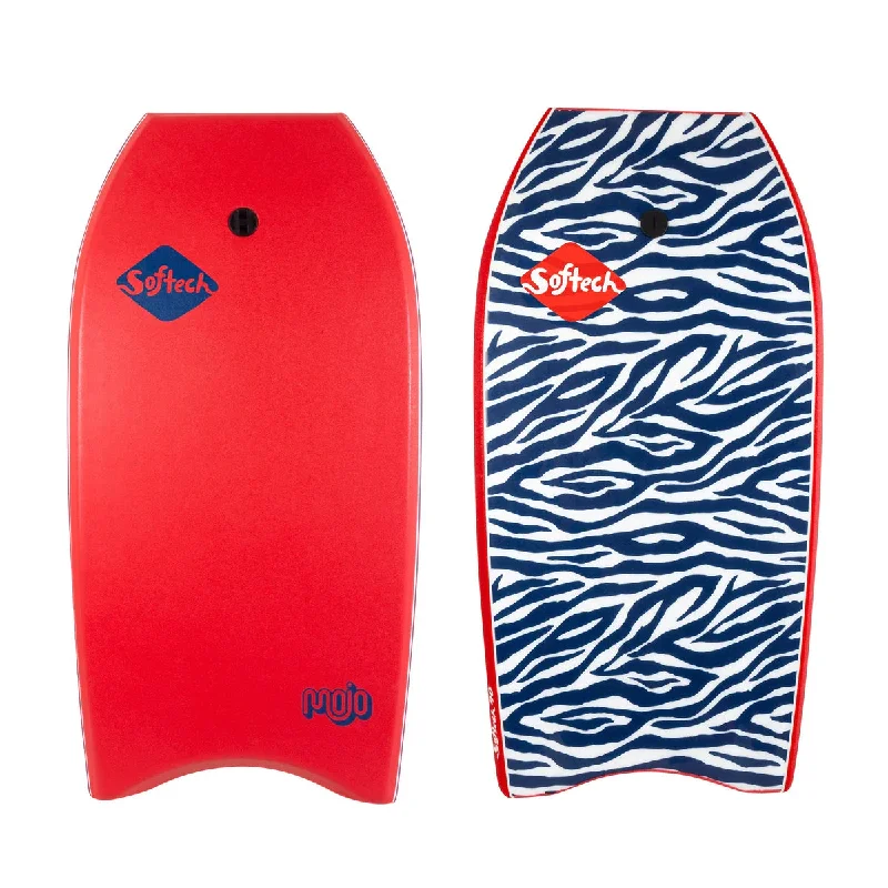 surfboards for deep water riding-Softech 45" Bodyboard Mojo Red Zebra