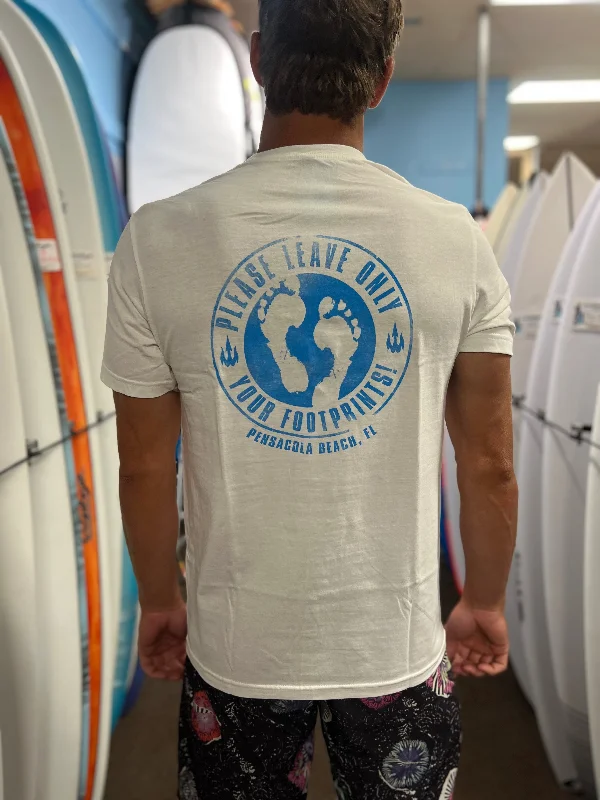 surfboards for easy wave take-off-WBZ Footprints Only S/S Tee