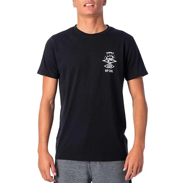 RIP CURL BOYS SEARCH LOGO S/S RASH/UVT BLACK