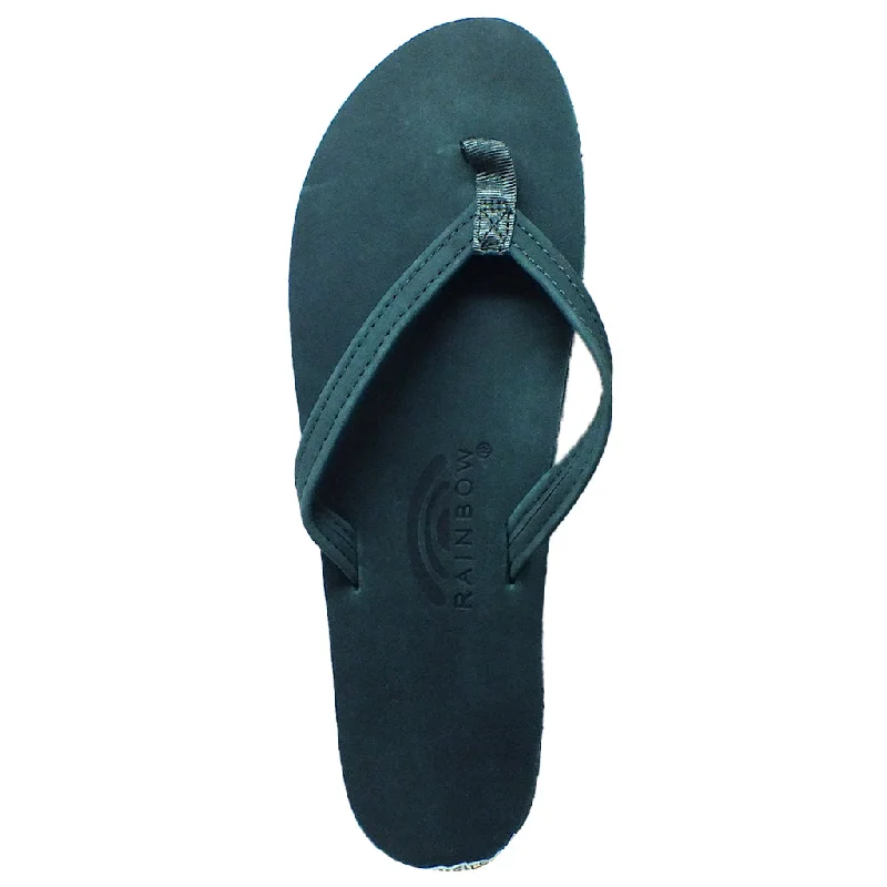 Rainbow Sandals Womens Premier/Classic Leather Single Layer With Arch Narrow Strap -  Turquoise Grey