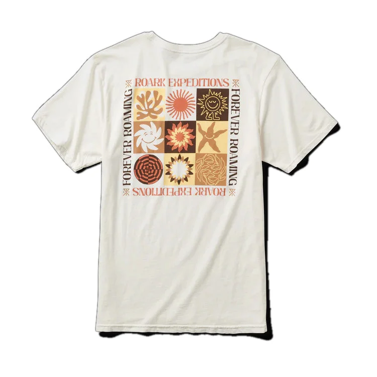 surfboards for deep bottom turns-Roark Expeditions Mosaic Off White t-shirt