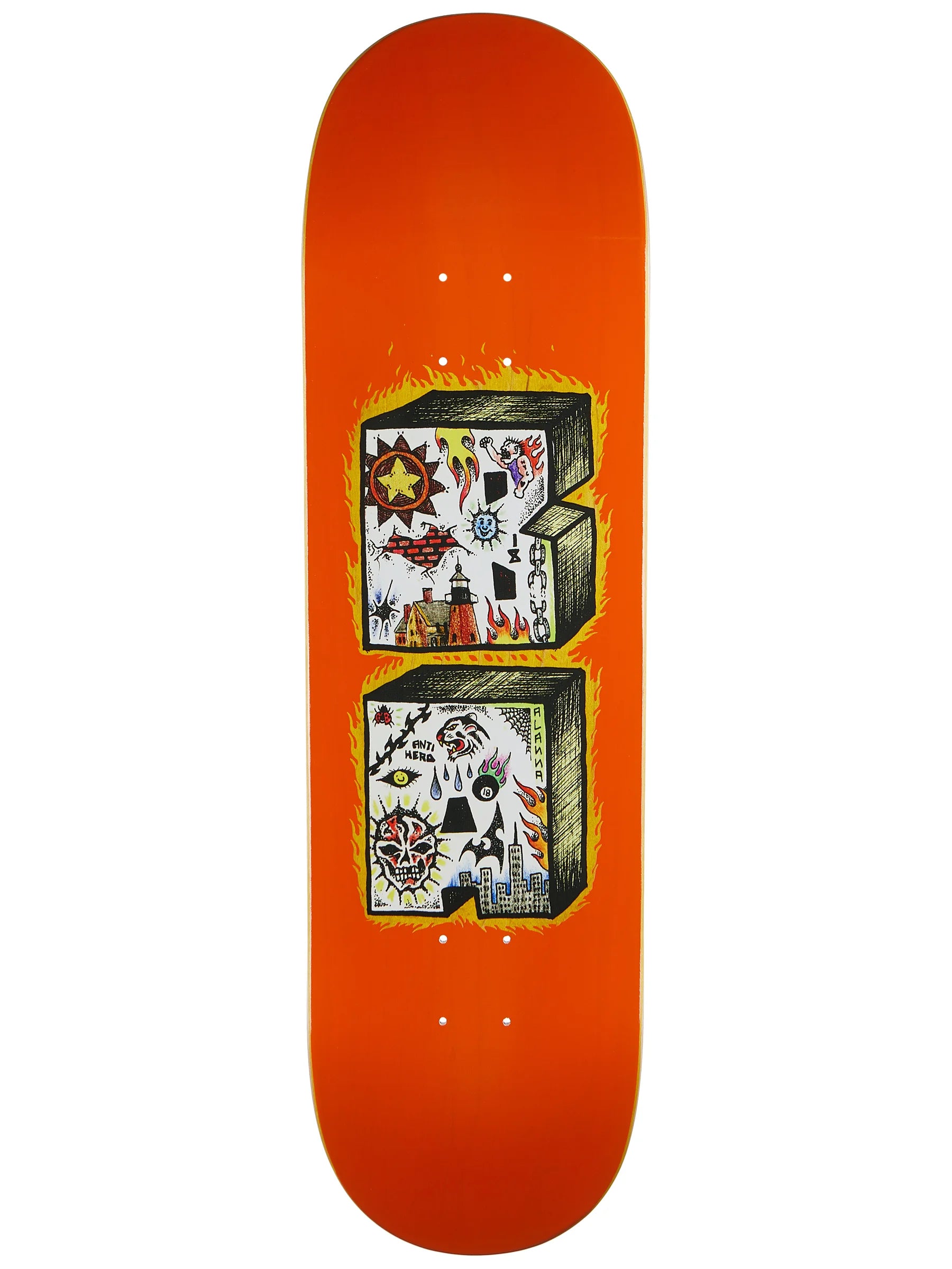 longboard surfboards for cruising-Anti hero Brian Anderson Stacked 8.75 Deck