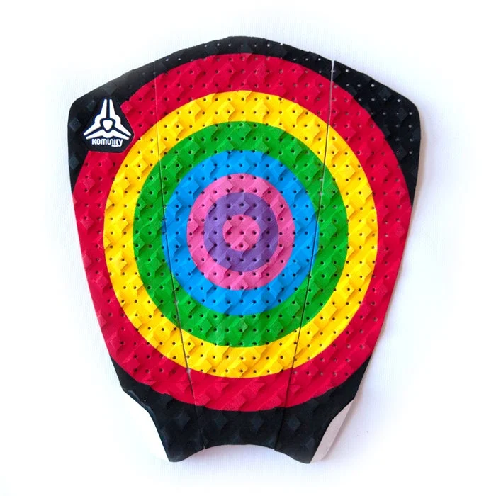 surfboard pads with a non-slip surface-Komunity Rainbow 3 Piece Traction Pad Deck