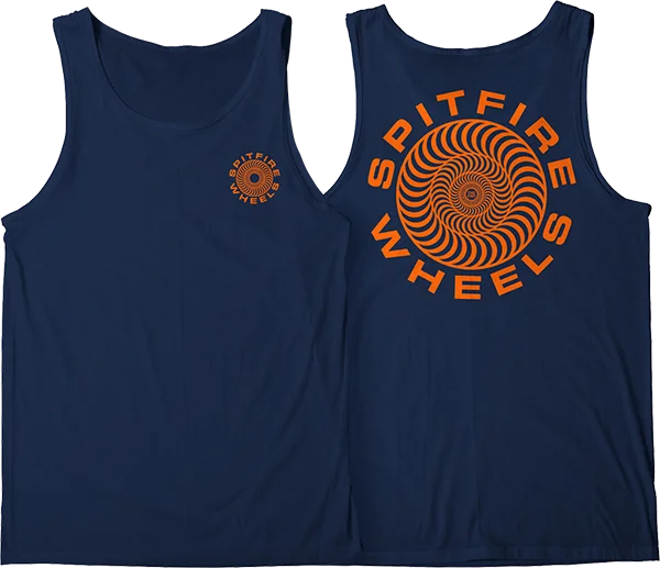 Spitfire Classic 87 Swrl Tank Top Size: MEDIUM Navy/Orange