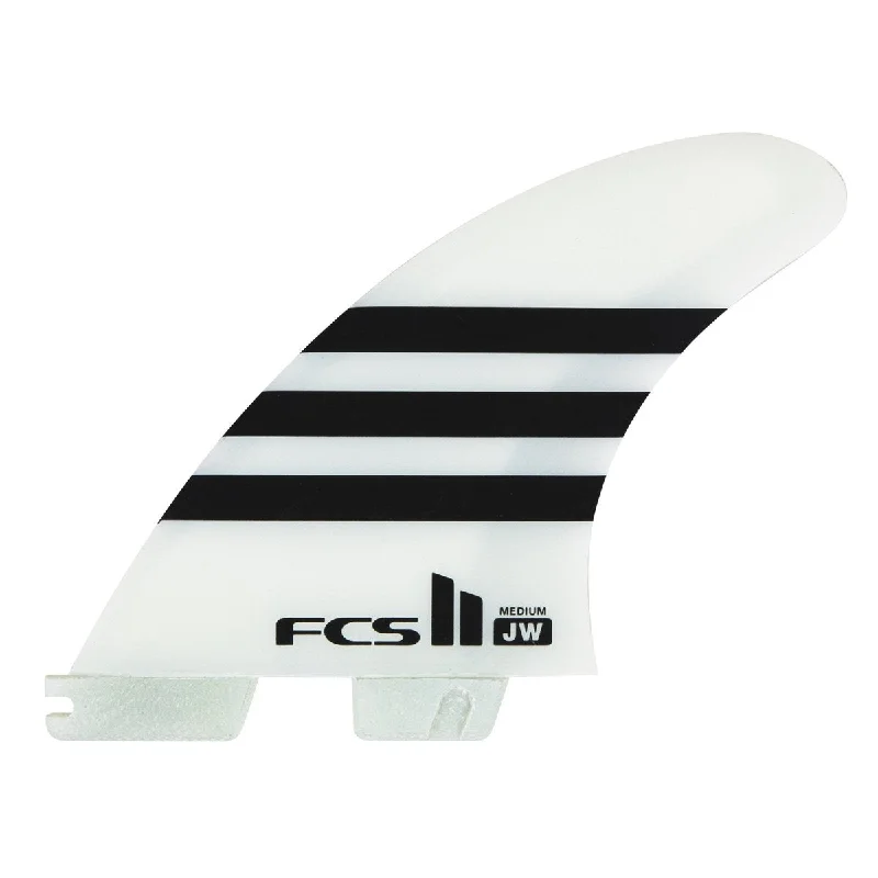 footstraps for enhanced paddling performance-FCS II JW PC Large Tri Fins - Black White