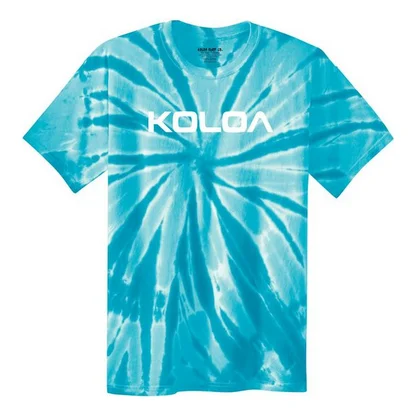 Turquoise Tie-Dye / White logo