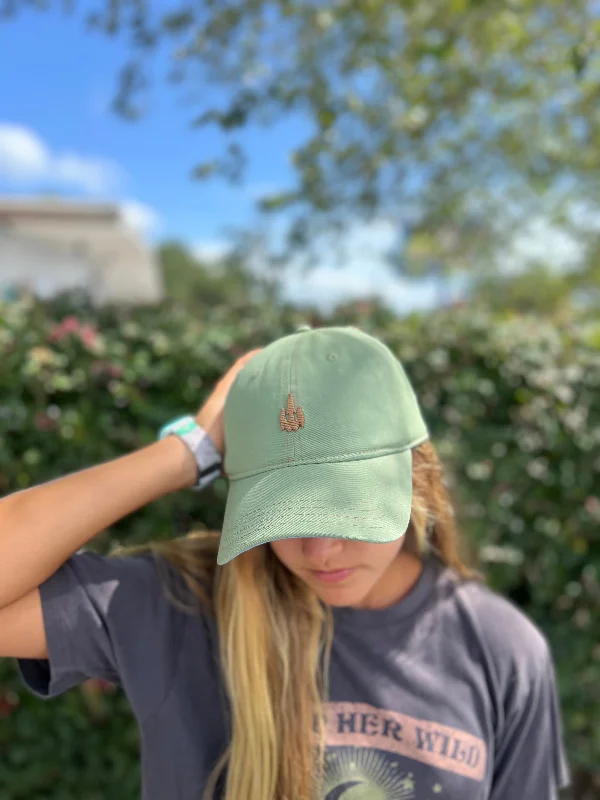 surfboards with responsive tail designs-Waterboyz Tiny Trident Dad Hat Sage