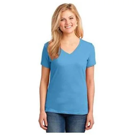 Joe's USA Ladies 5.4-oz 100% Cotton V-Neck T-Shirt