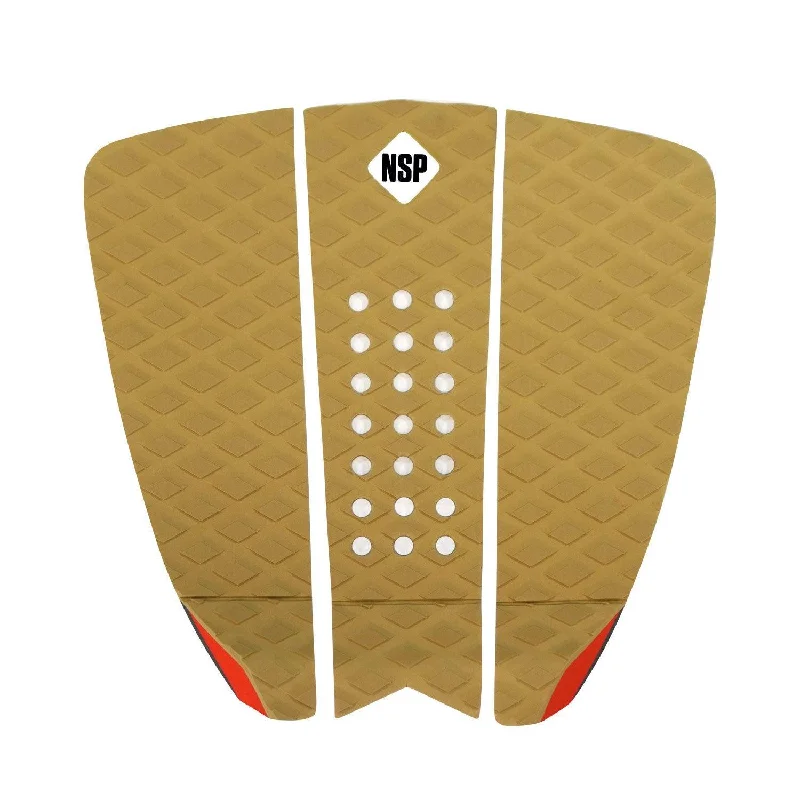 surfboard pads for better foot positioning-NSP 3 Piece Recycled Traction Tail Pad Caramel