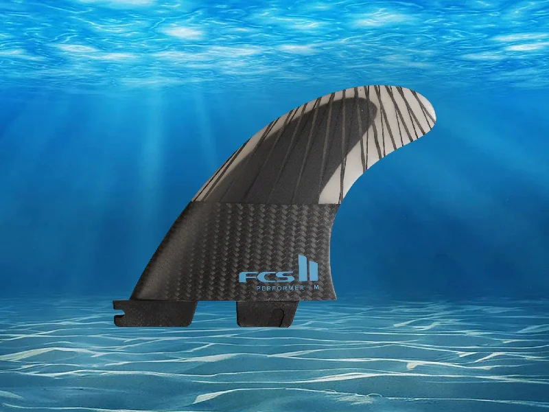 footstraps for quick adjustments during surf-FCS II Performer PC Carbon Tri Fins