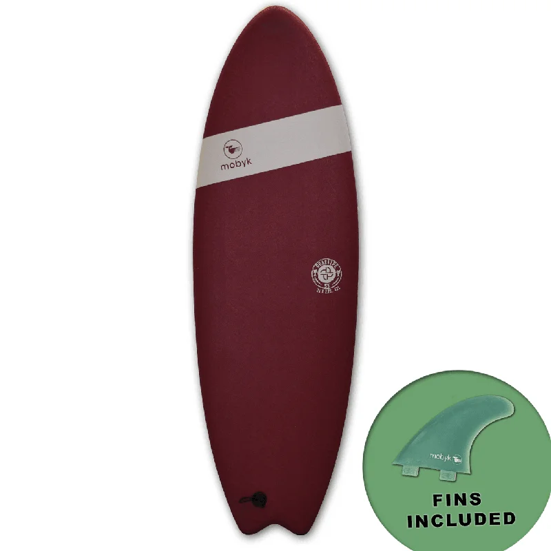 surfboards with wide tails for added power-Mobyk Quad Fish Softtop Surfboard Stout