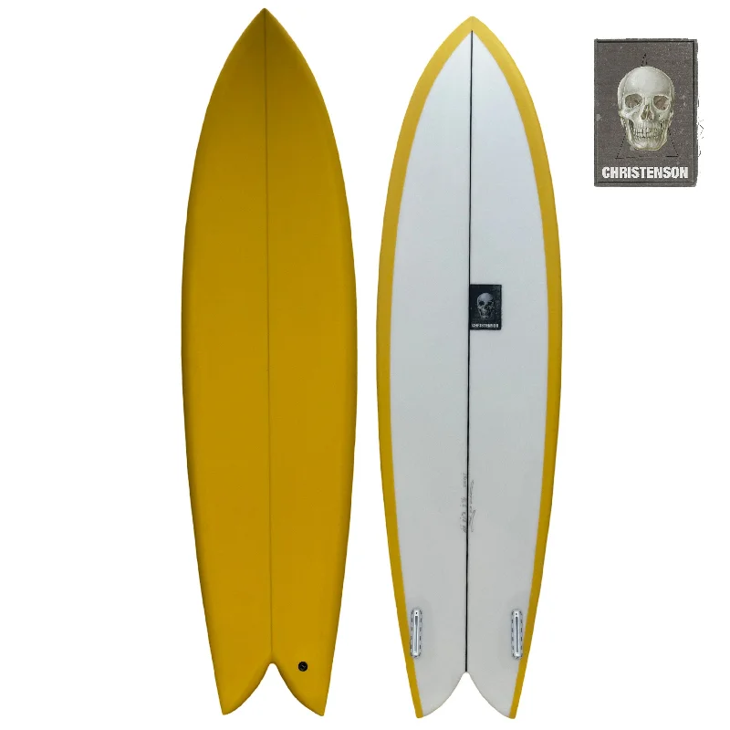 surfboards with great speed and maneuverability-CHRISTENSON LONG PHISH 2.0 MUSTARD YELLOW 6'8 SURFBOARD