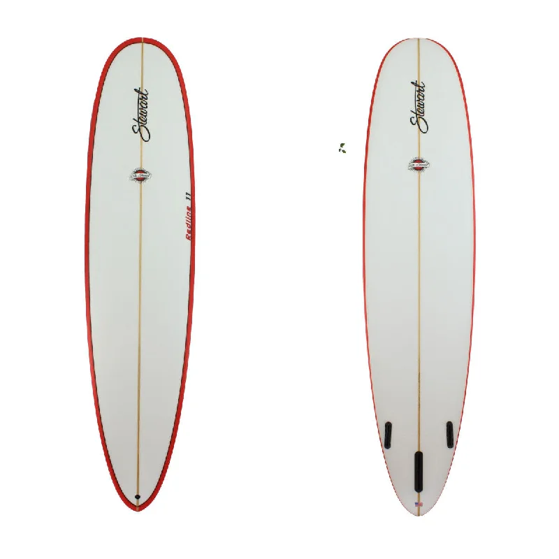 surfboards for consistent handling in varying conditions-Stewart 9'0" Redline 11 Poly Red Rails