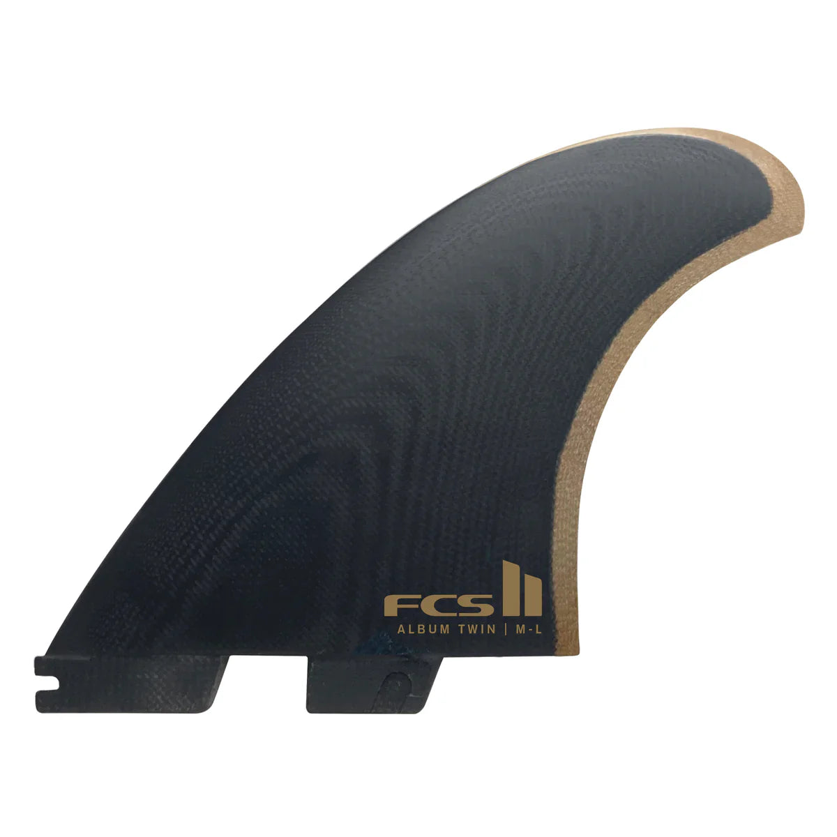 surfboard footstraps for better wave precision-FCS II Album Twin Fins with mini Trailer- Black Gold