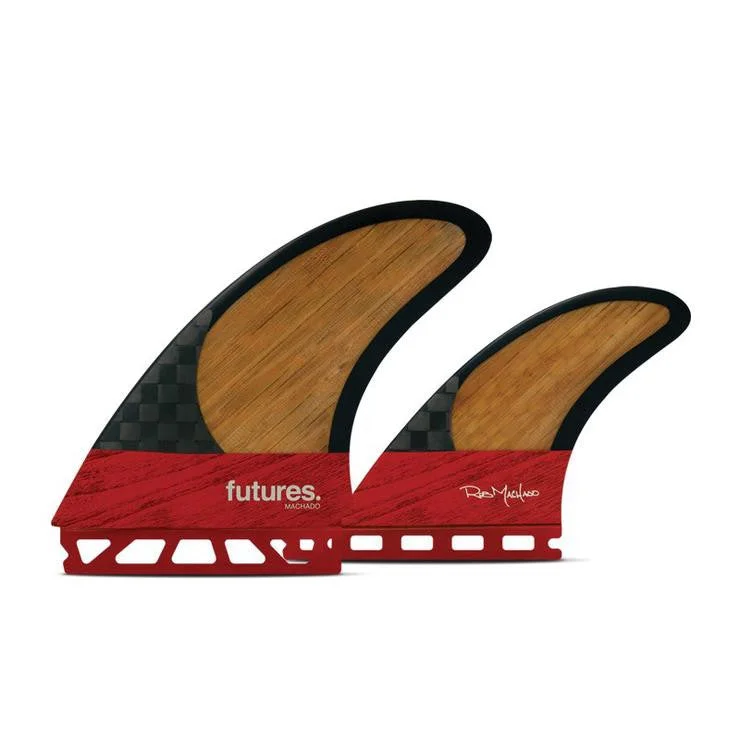 surfboard footstraps for better surfboard control-Futures Machado Twin + Trailer Fins