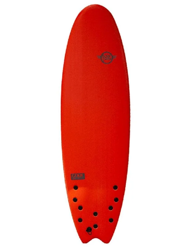 surfboards with high tail kick for pop-Surfworx Pro-Line Code Hybrid Soft Surfboard 6ft 4 - Orange