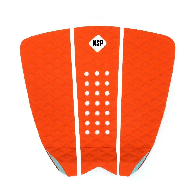 surf pads for a custom fit on your board-NSP 3 Piece Recycled Traction Tail Pad Orange