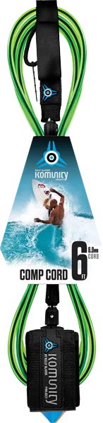 Komunity Project 6' Comp Surfboard Leash 6mm -  Lime