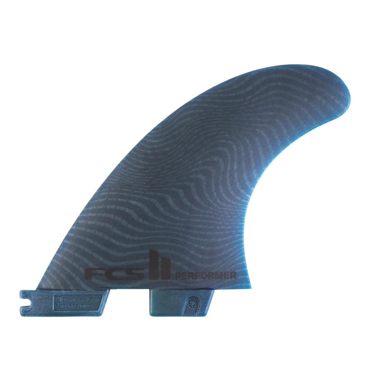 surfboard footstraps for better maneuver control-FCS II Performer NEO GLASS ECO TRI FINS - 3 Fin Set Blue