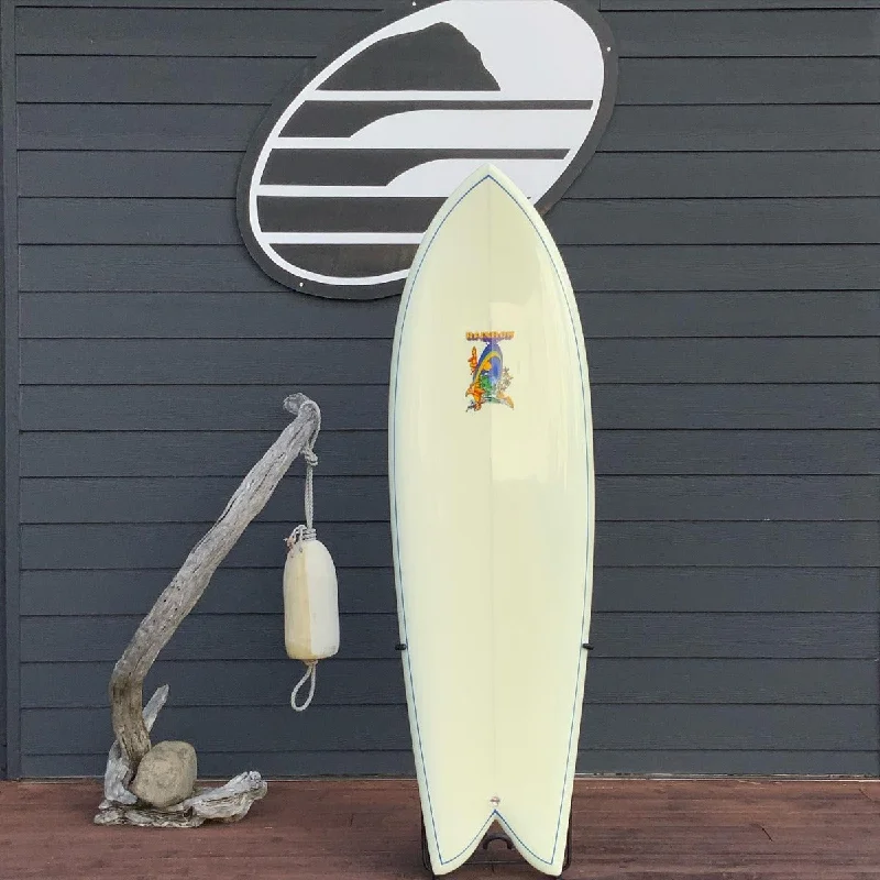 footstraps for better foot-to-surfboard connection-Rainbow Twin Fin Fish 6'0 x 21 ¼ x 3 Surfboard • LIKE-NEW