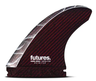 footstraps for enhanced foot-to-board connection-Futures John John Florence Scimitar Vapor Core Thruster Fins