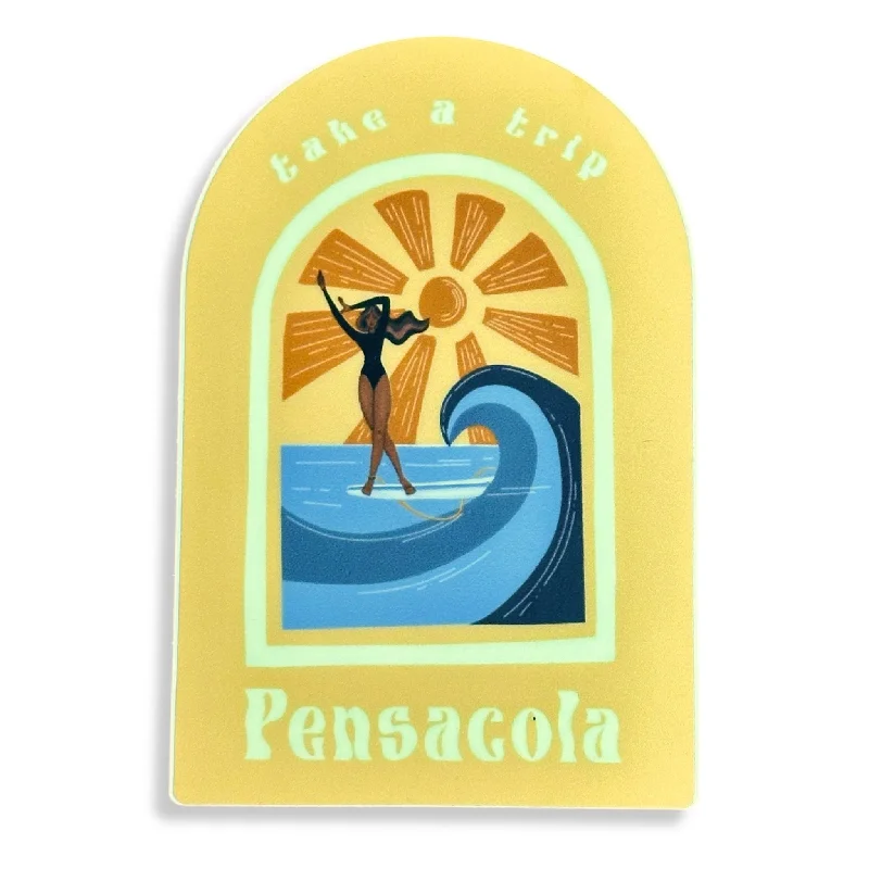 beginner-friendly surfboards-Pcola Trip Arch Sticker