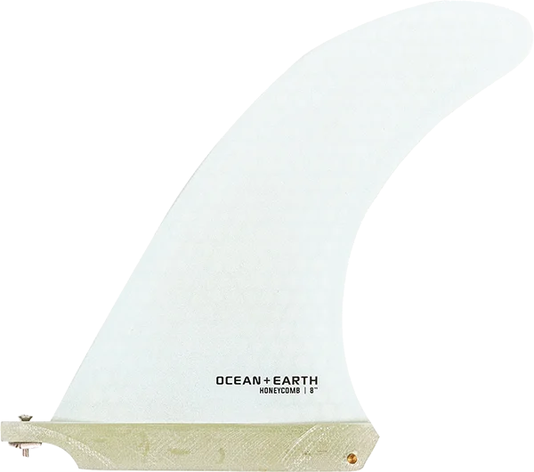 customizable surfboard footstraps-O&E Honeycomb Single Fin 8" White Surfboard FIN