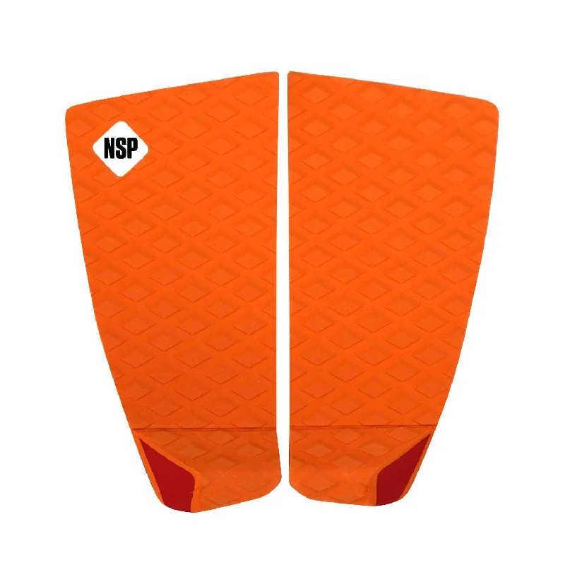 surf pads for stable control in large waves-NSP 2 Piece Recycled Traction Tail Pad Orange