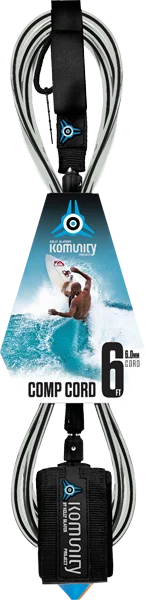 Komunity Project 6' Comp Surfboard Leash 6mm -  Black