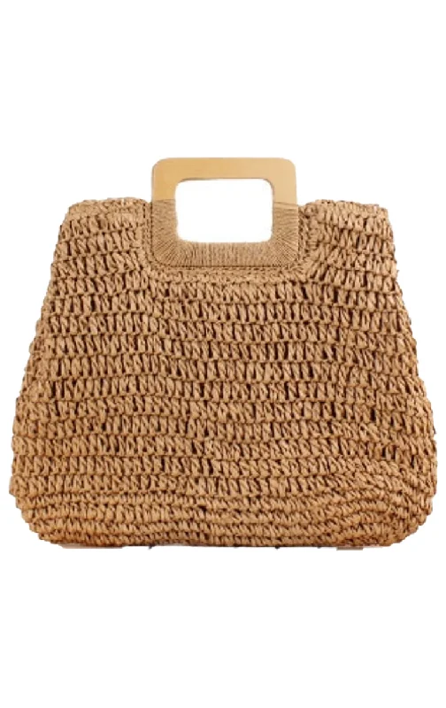 Boho Straw Beach Bag Tan