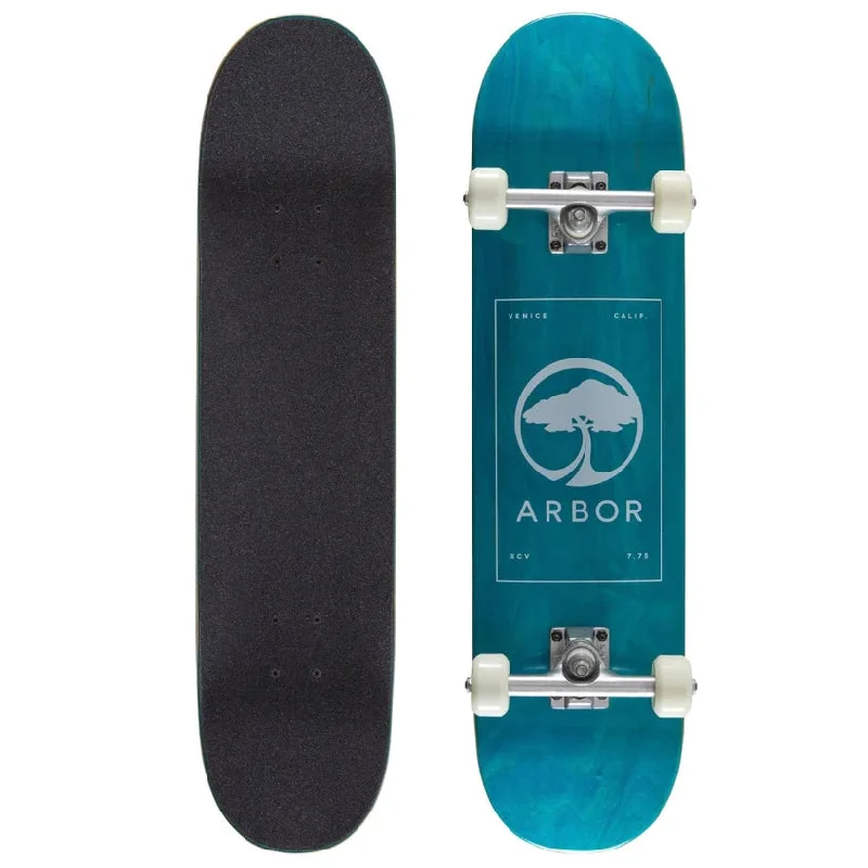 high-performance surfboards for professionals-Arbor Street Complete 7.75 Logo Blue