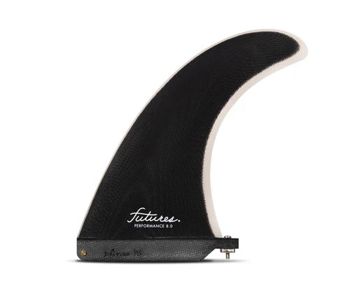 surfboards with wide tails for power-Futures Performance 8" blk/gry