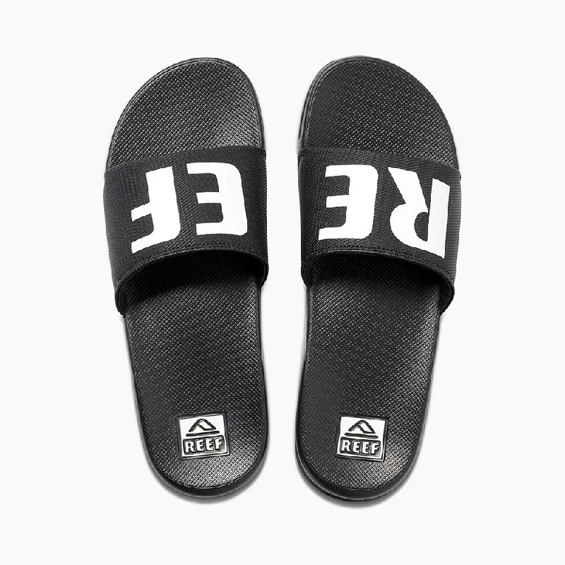 Reef Mens One Slide Sandals - Black/White