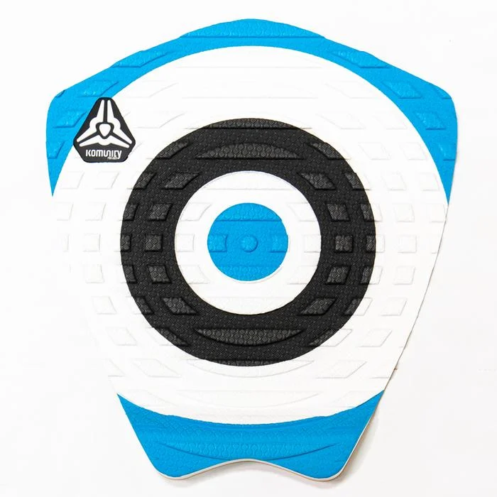 surf pads with optimal foot placement-Komunity Bullseye 1 Piece Traction Pad Deck